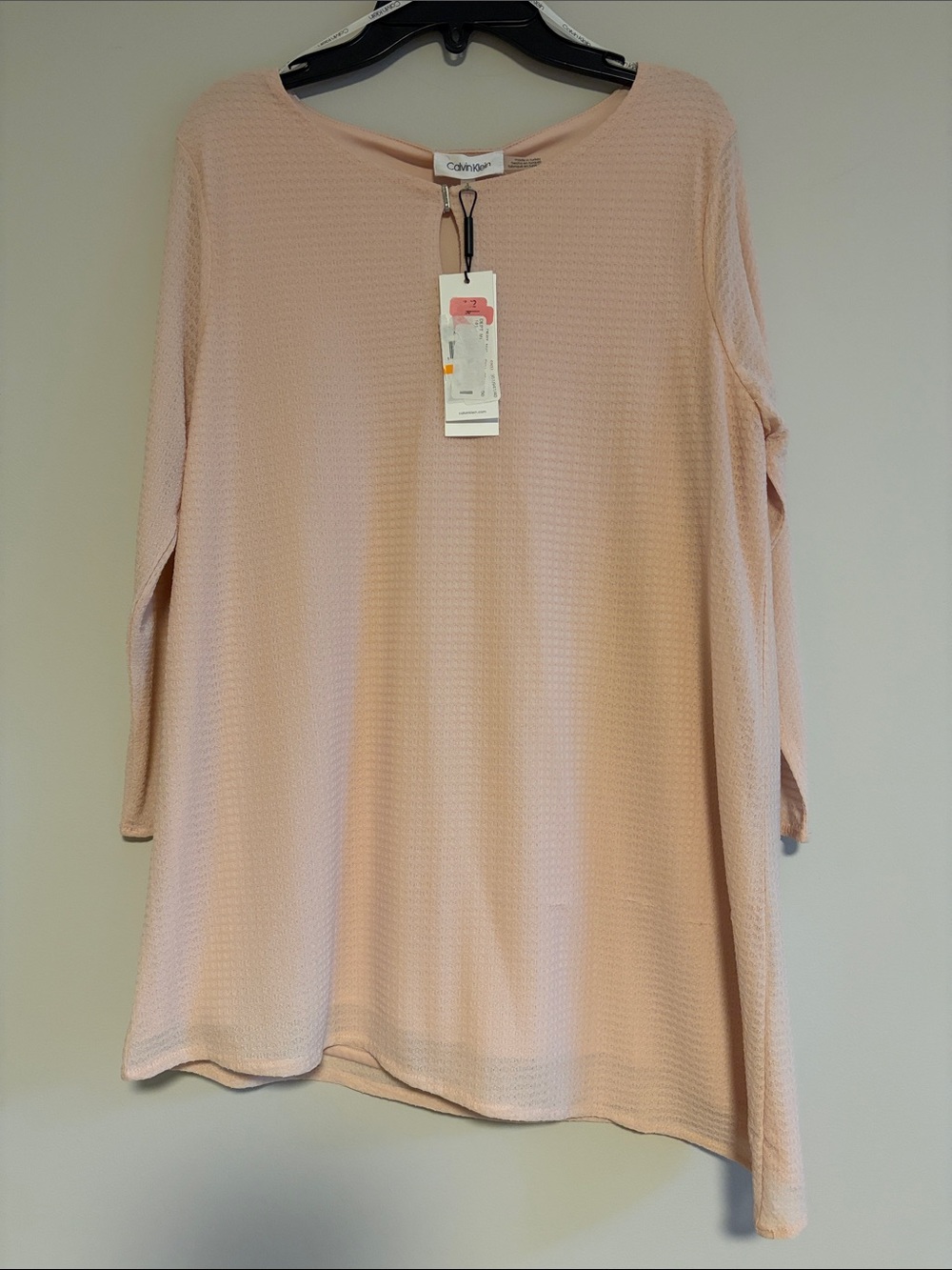 Calvin Klein Pale Pink Textured Tunic Top